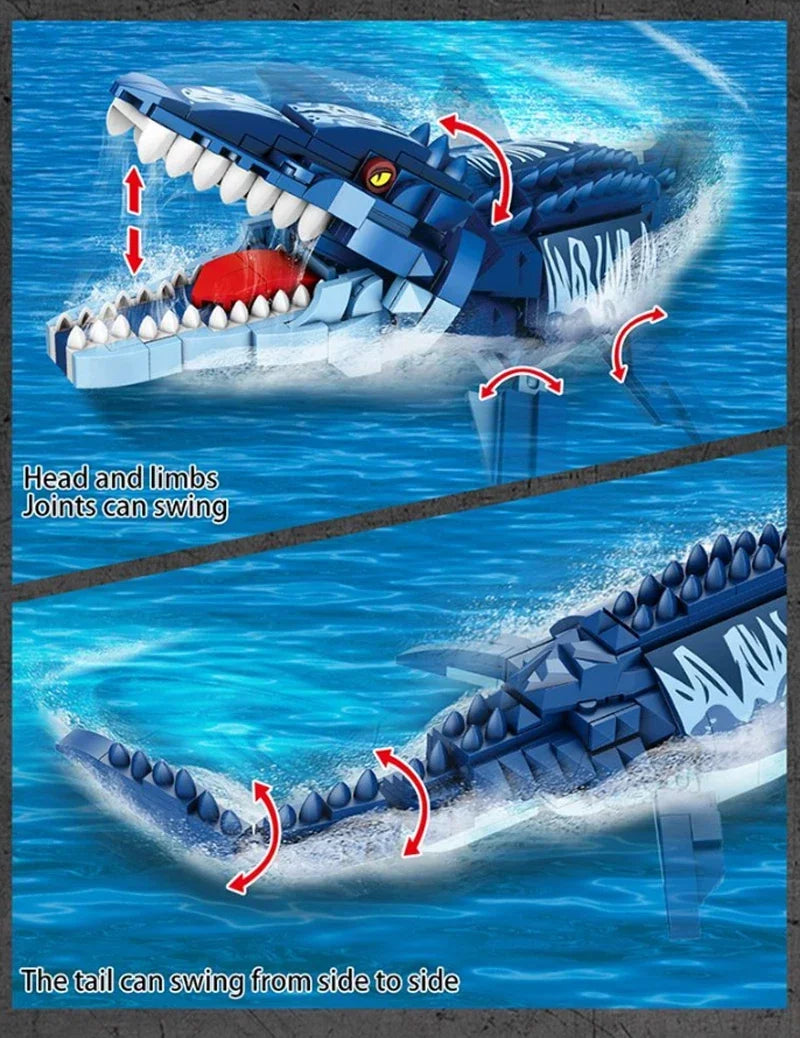 Sea Monster Attack Building Blocks – Adventure Boat and Dinosaur Construction Set Toy for Children